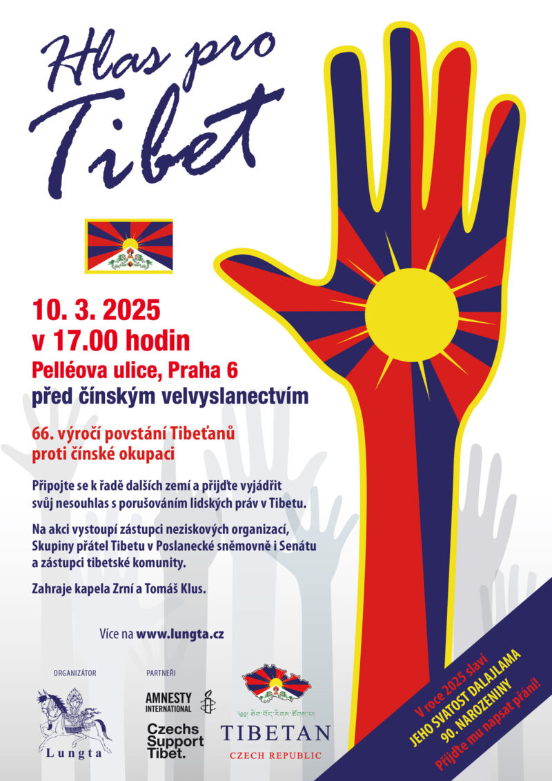 Happening Hlas pro Tibet před čínskou ambasádou v Praze